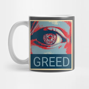 Greed - Shepard Fairey style design Mug